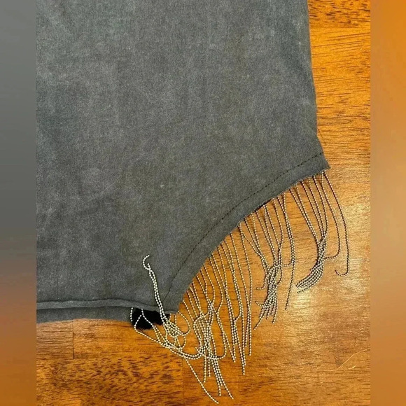 Legendary Gray Crop Top with Fringe - Picture 4 of 4